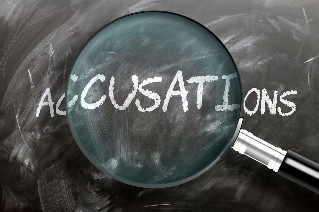 Learn, study and inspect accusations - pictured as a magnifying